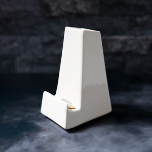 Stak Ceramics Bloom Phone Holder Dock Stand & Flower Vase 6.5" White Ceramic